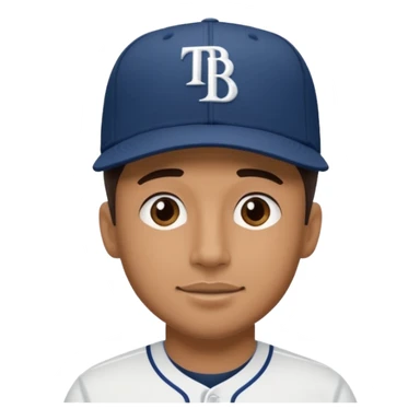 Guy wearing Tampa Bay Rays hat sticker