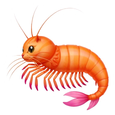 Cat as a shrimp  sticker