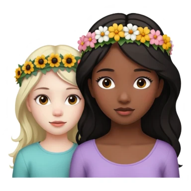 Envy - feeling of discontent at another's advantages or possessions - young plain girl looking sideways at a very pretty black girl  sticker