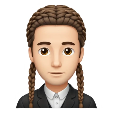 Orthodox Jewish Man emoji, with the braided hair sticker