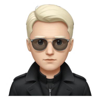 white man in black trenchcoat and matrix sunglasses sticker
