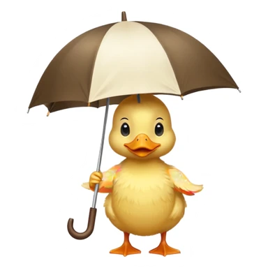 baby Duck holding white umbrella sticker