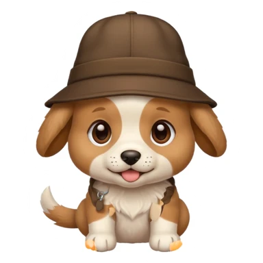puppy dog with hat  sticker