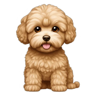 Beige maltipoo, brown teckle kannicheb sticker
