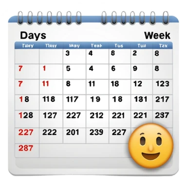 Calendar with 7 days per week sticker