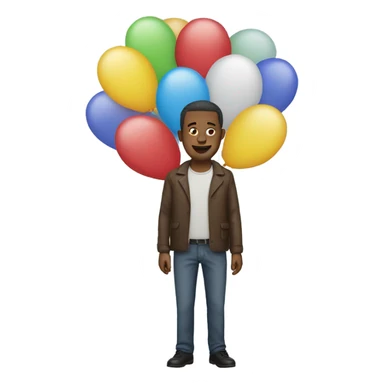 Man with balloons instead of hands sticker