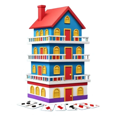 House made out of playing cards sticker