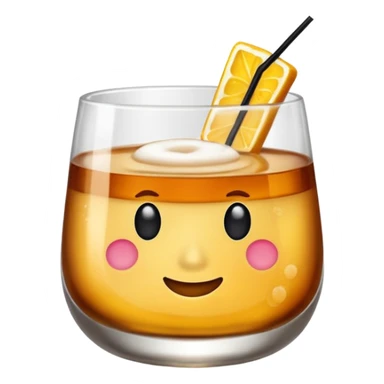 Emoji with an amaretto sour cocktail without face, normal glass sticker