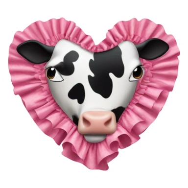 Cow print heart with pink ruffles sticker