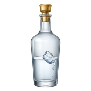 A bottle of vodka emoji in the style of Apple emoji with a handle and a knocker. sticker