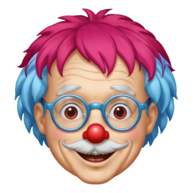 grandpa clown with eyeglasses sticker