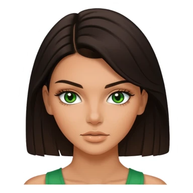 Kendal Jenner with green eyes tan skin sticker