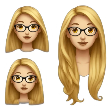 une fille avec de long cheveux noir lisse, la peau blanche ,et avec des lunette (en forme de carrer un peu déformé) assez grosse comparer a ça tête , portant un pull noir sticker