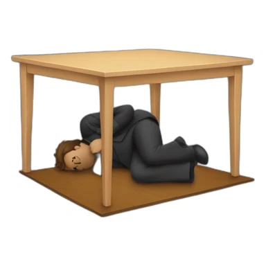 the man hid under the table sticker