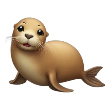 a funny sea lion in love sticker