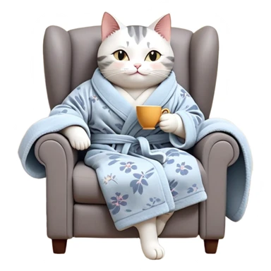 Here’s a related prompt with a similar theme of surreal humor and chaos:

"A cheerful cartoon cat lounges in a recliner, wearing a cozy bathrobe and sipping tea from a delicate cup. Meanwhile, the room around it is in complete disarray—furniture overturned, wallpaper peeling, and water flooding from a broken vase. The cat casually says, 'This is fine,' as the chaos escalates behind it."

This prompt plays with the same ironic calm-in-chaos concept, with a whimsical twist. sticker
