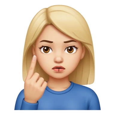 Annoyed girl with middle finger sticker