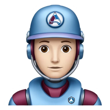 Engineer robot with colorado avalanche hat sticker