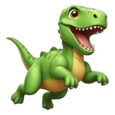 Cute dino jumping realistic sticker