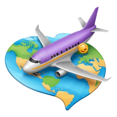 emoji de viaje, algo como un avion  dirigiendose a un destino en un mapa sticker