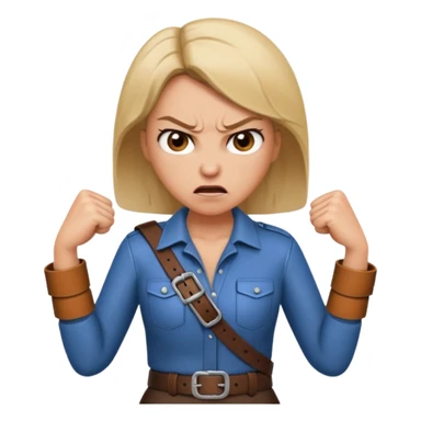 mom with a belt in her hands and an angry expression on her facd sticker