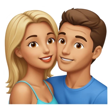 a good looking man and good looking woman are Kissing, outdoor sticker