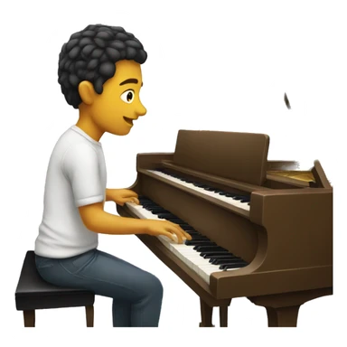 person playing piano sticker