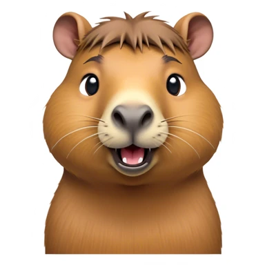 Cinematic Comical Capybara Portrait Emoji, Head tilted dramatically with an exaggeratedly amused expression, featuring a robust, rounded build and a distinct capybara face with a broad snout and quirky, small ears, rendered with lifelike soft fur and wide, comically expressive eyes brimming with playful disbelief; high shine, dramatic yet playful, styled with an air of cheeky mischief, soft glowing outline, capturing the essence of a spirited and over‐the‐top capybara that looks ready to side‐eye its way into viral fame! sticker