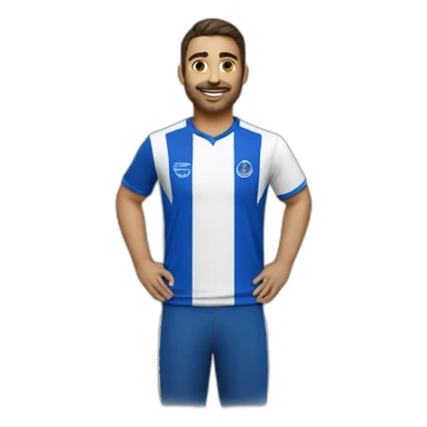 person wearing T-shirt,Al Hilal club sticker