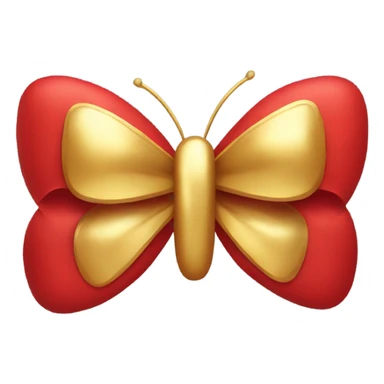 Red bow with gold butterfly  sticker