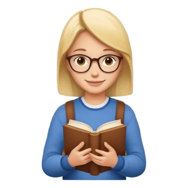 Library Visitor, Reader + stack of books. sticker