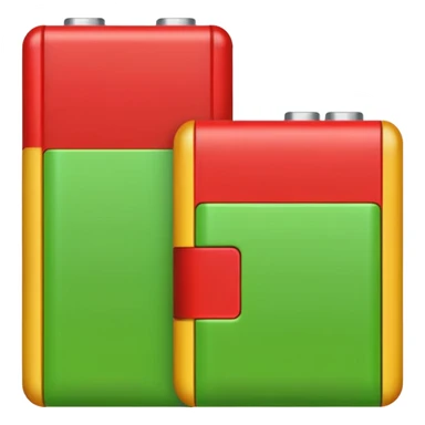 I want a emoji of low battery ang high battery, the low battery's collor is red and the high battery's color is green sticker