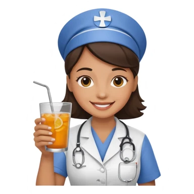 nurse holding drink sticker