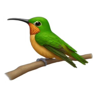emoji de un colibrí en su nido con los ojos cerrados  sticker