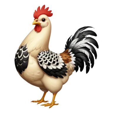 full body chicken, and every single feather have a black and white small pattern sticker