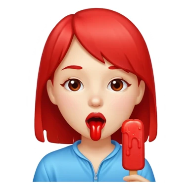 Girls licks popsicle  sticker