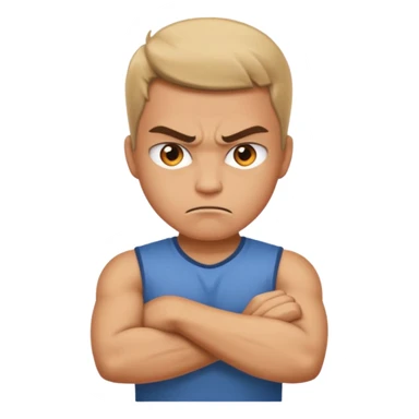Angry person with arms crossed sticker