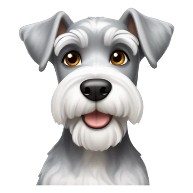 Small grey and white schnauzer dog sticker