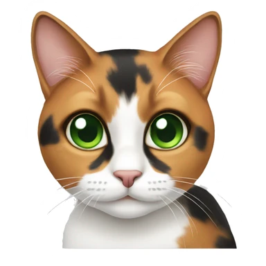 Calico cat green eyes sticker