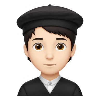 young boy dark hair with yalmulke on sticker