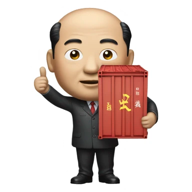Xi Jinping holds a trade container in his hands sticker