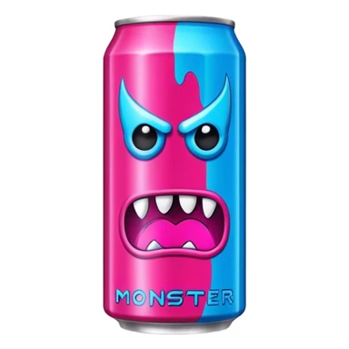 neon pink and blue energy drink "monster" sticker