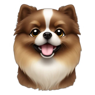 german dwarf pomeranian chocolate - marble color sticker