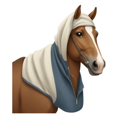 A horse wearing a hoodie sticker