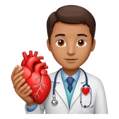 Doctor holding a heart  sticker