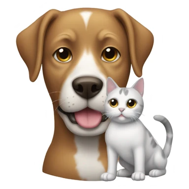 Perro abrazando a un gato sticker