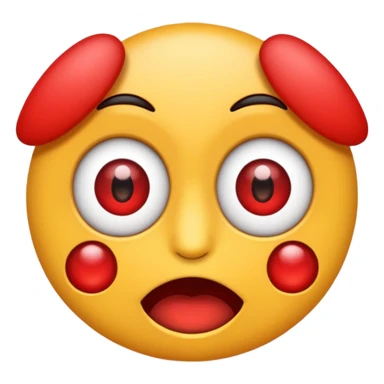 Crea un emoji kn los ojos rojos, k estén entre abiertos, sticker