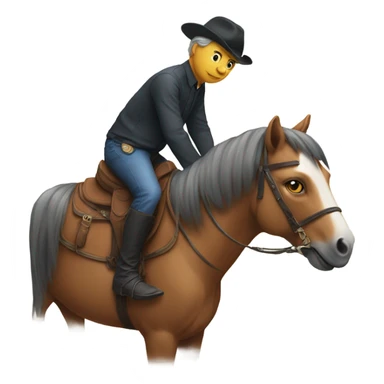 Cat sitting on horse sticker
