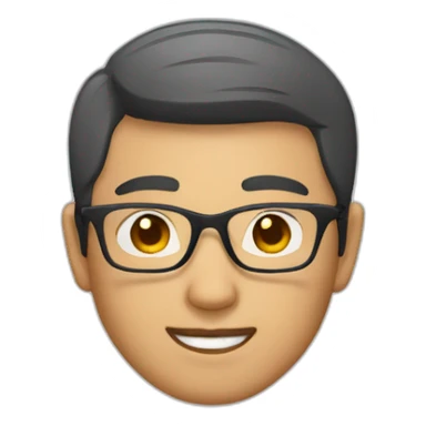 Asian men wearing  square  specs sticker