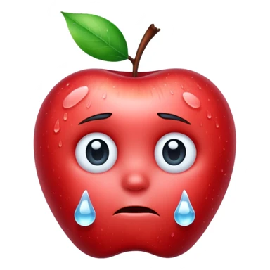 Frozen icy sad face apple emoji sticker